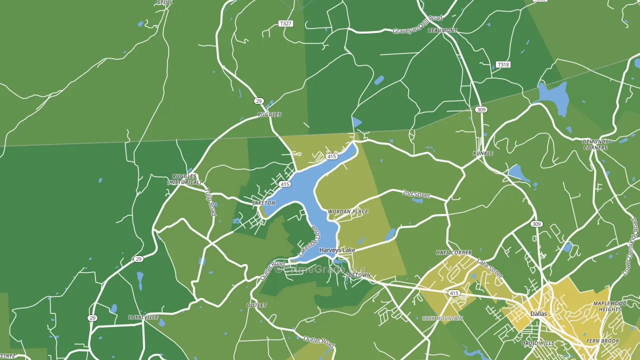 18618, PA Map of Vehicle Theft Rates