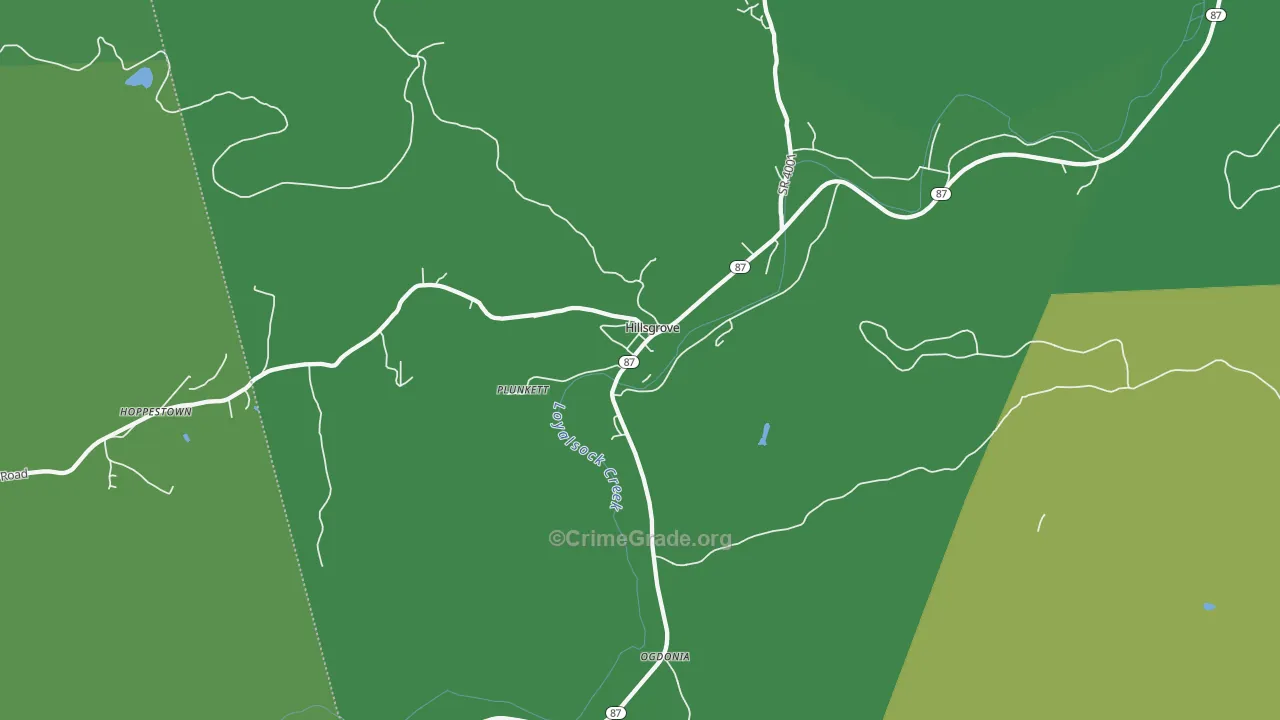 18619, PA Map of Vehicle Theft Rates