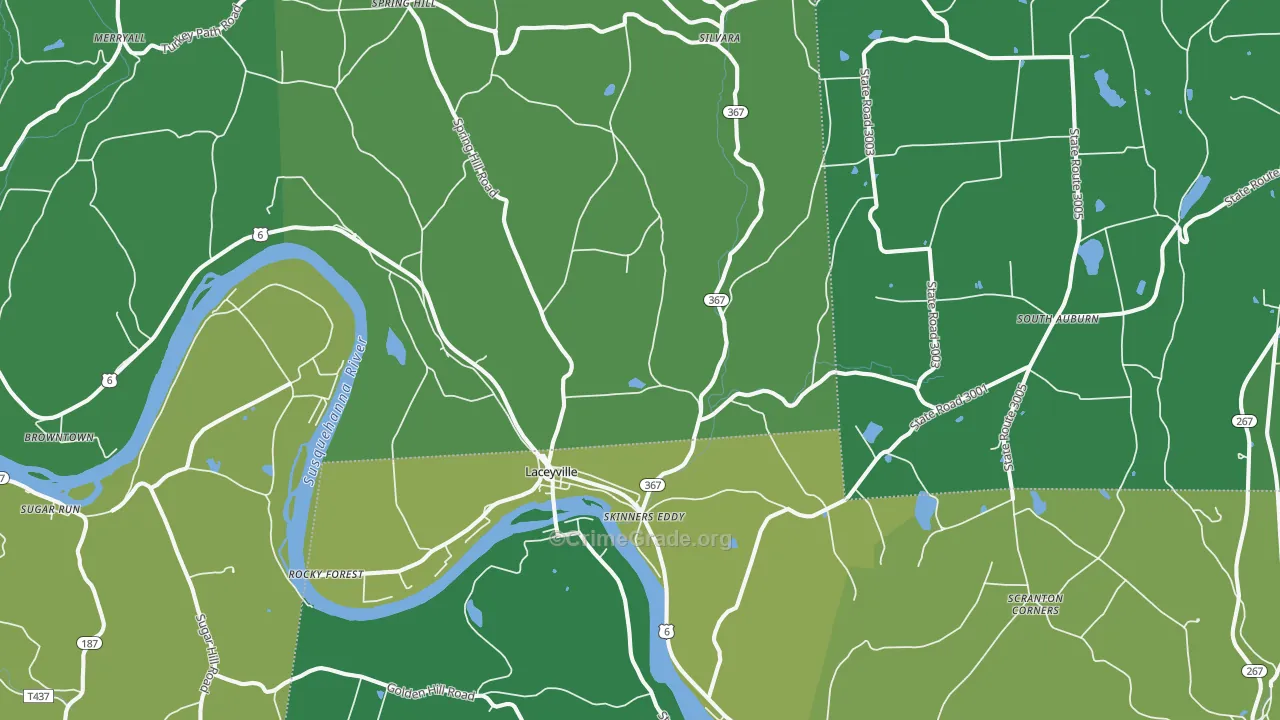 18623, PA Map of Vehicle Theft Rates