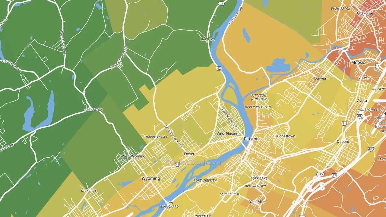 18643, PA Map of Vehicle Theft Rates