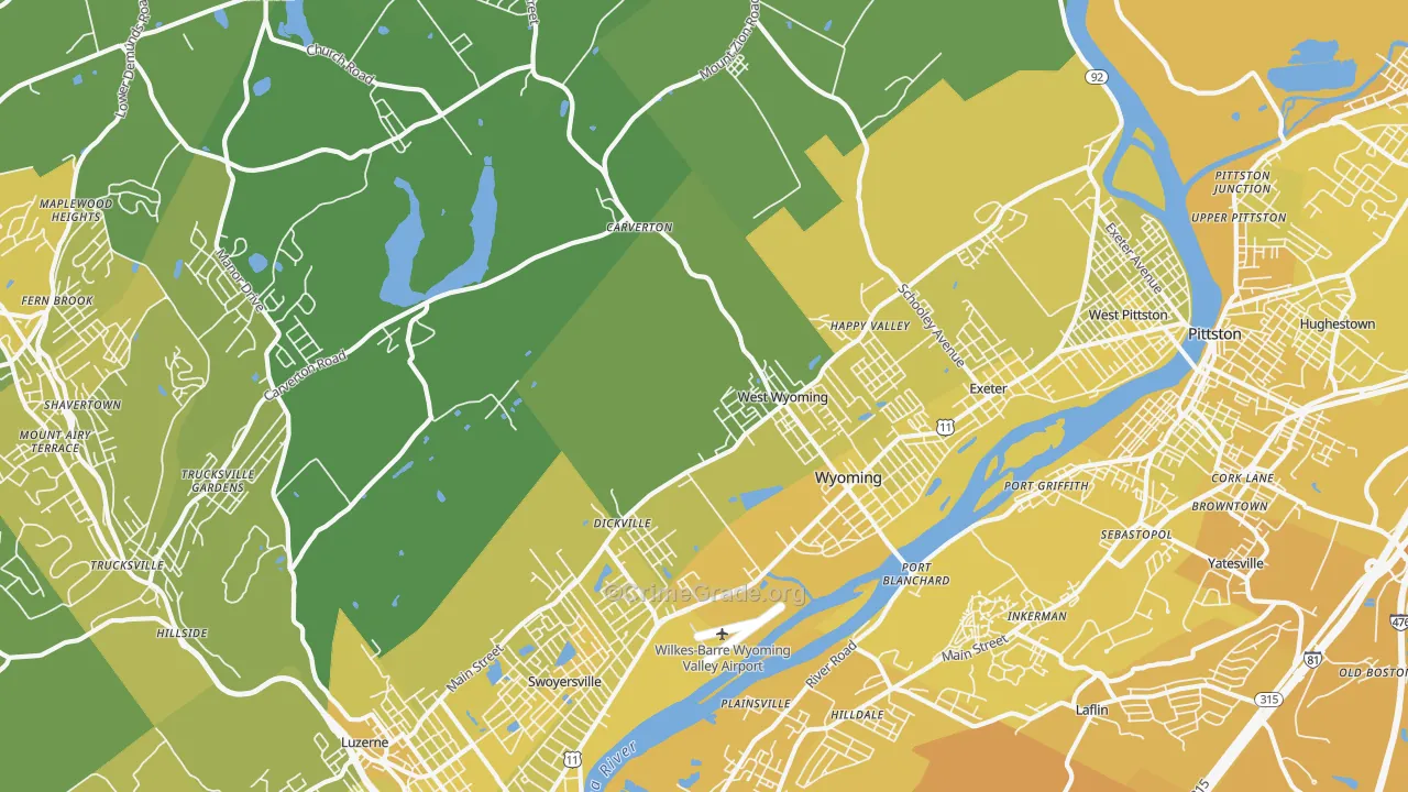 18644, PA Map of Vehicle Theft Rates
