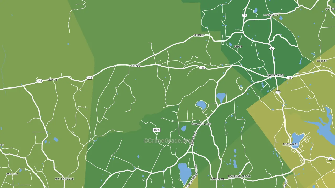 18656, PA Map of Vehicle Theft Rates