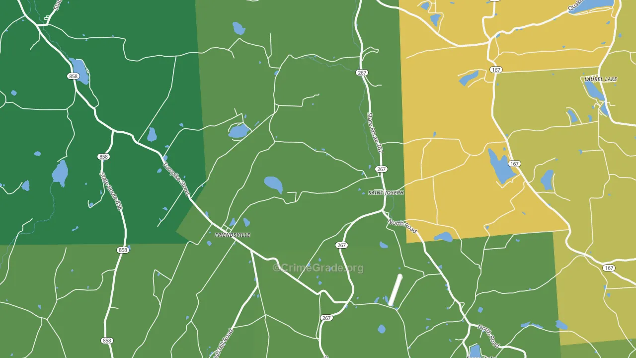 18818, PA Map of Vehicle Theft Rates
