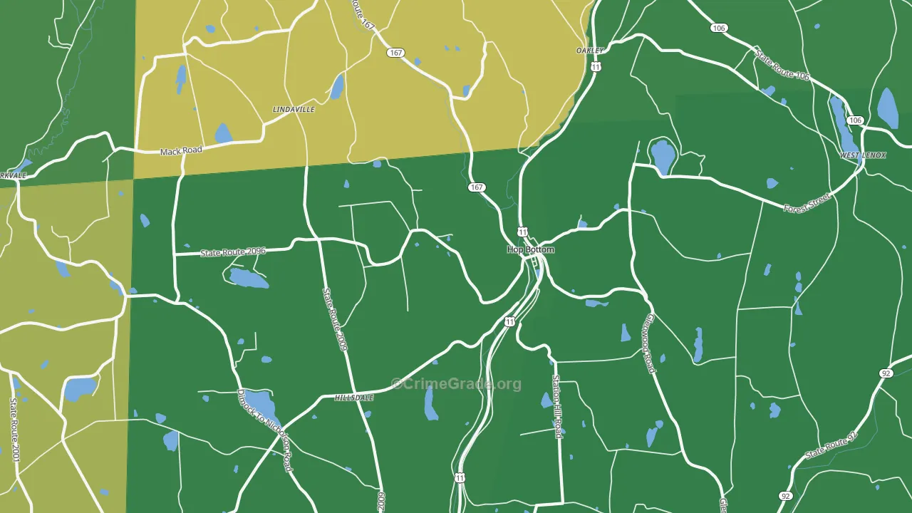 18824, PA Map of Vehicle Theft Rates