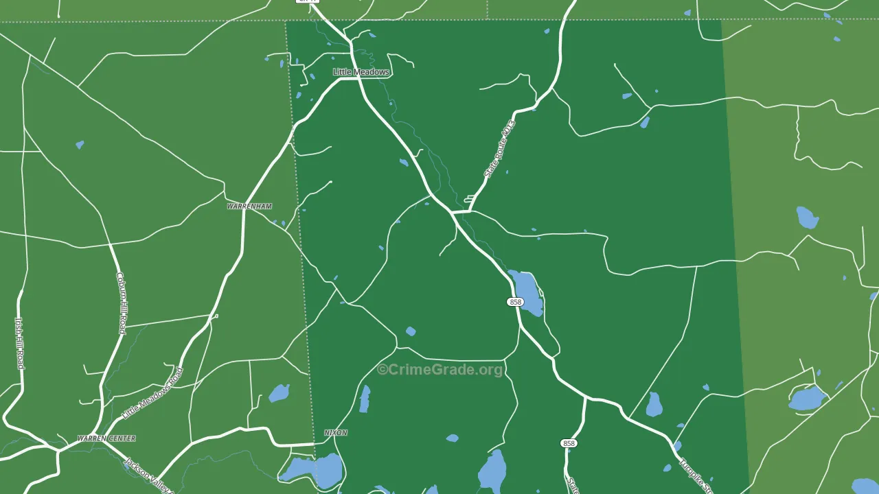 18830, PA Map of Vehicle Theft Rates