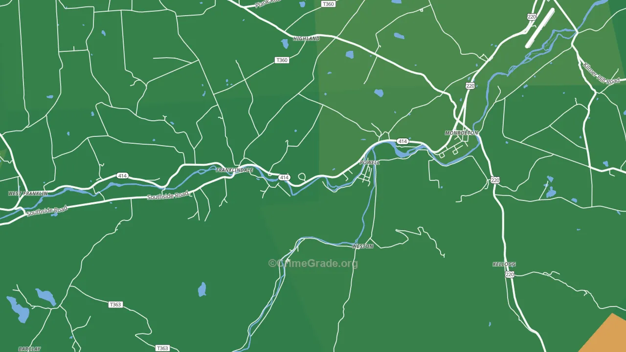 18832, PA Map of Vehicle Theft Rates