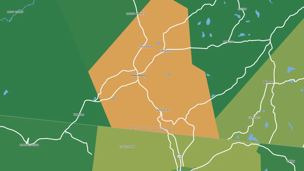 18833, PA Map of Vehicle Theft Rates