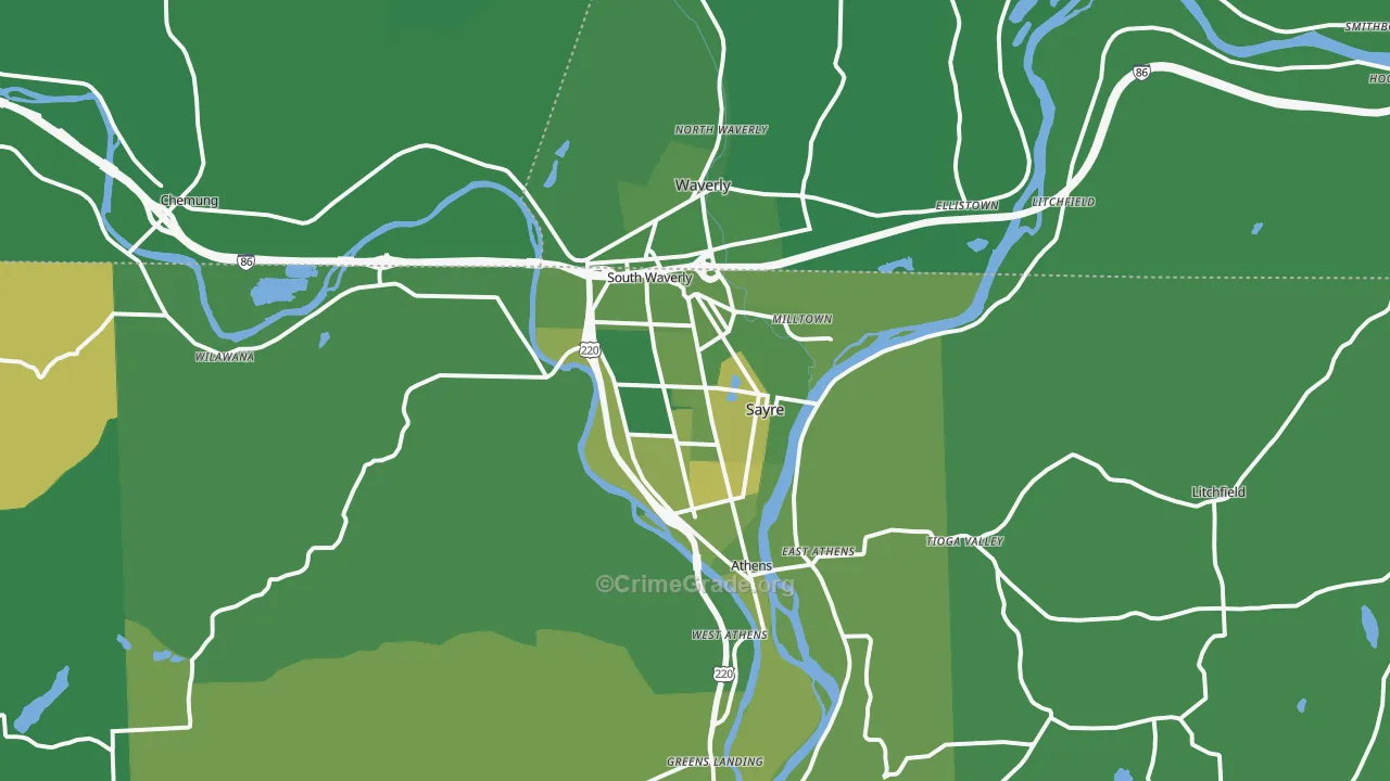 18840, PA Map of Vehicle Theft Rates