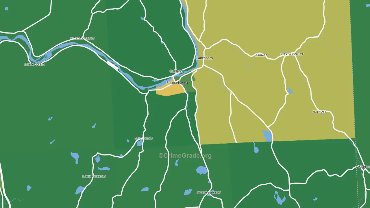 18847, PA Map of Vehicle Theft Rates