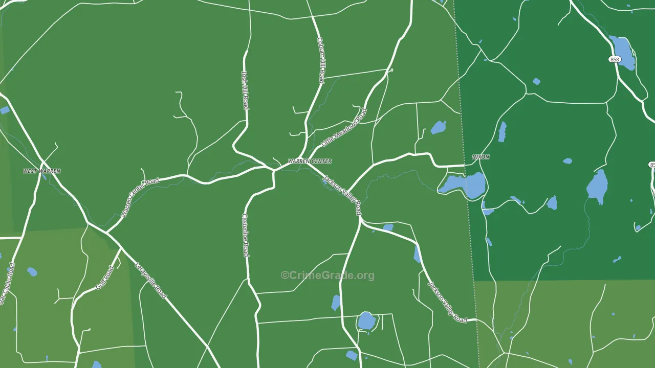18851, PA Map of Vehicle Theft Rates