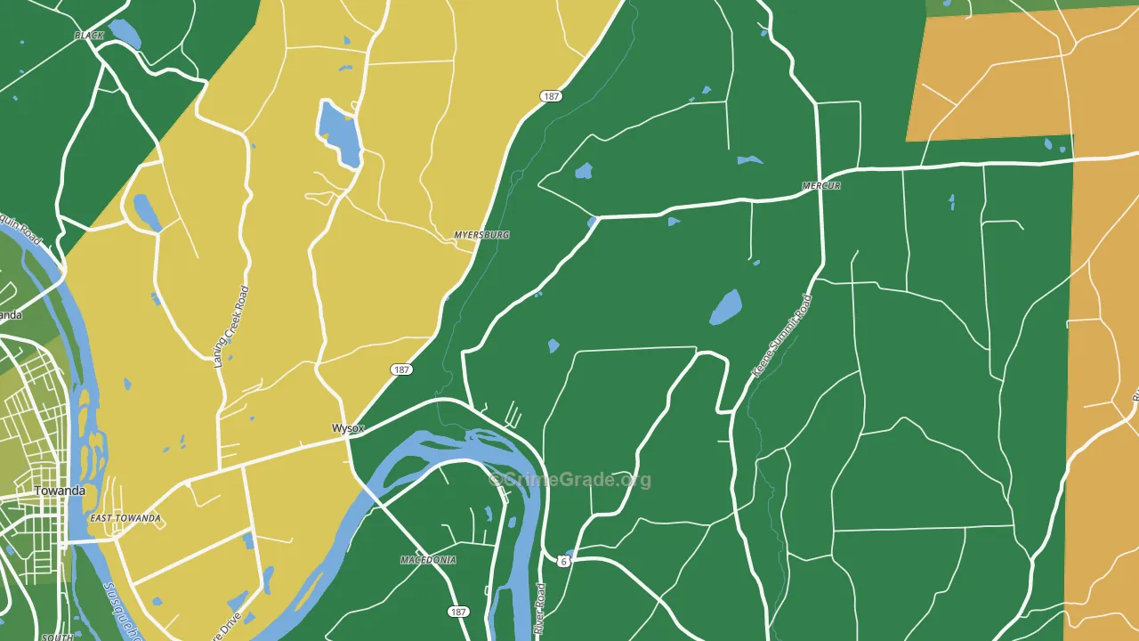 18854, PA Map of Vehicle Theft Rates