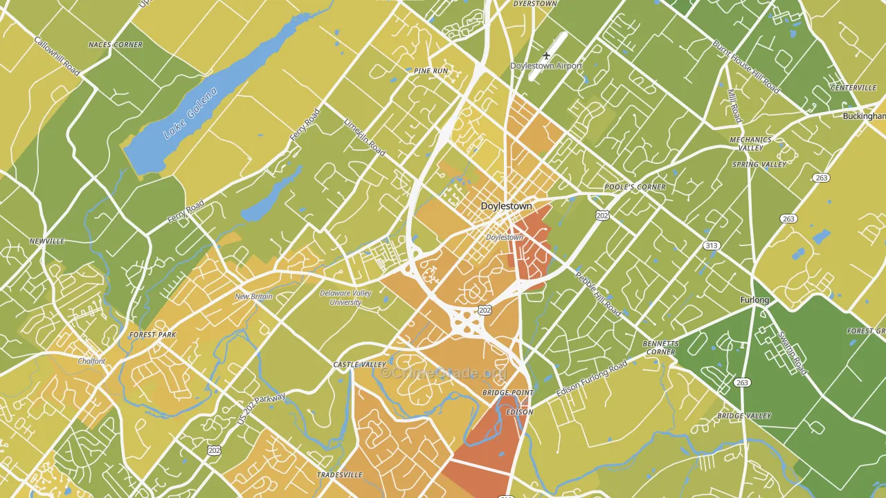 18901, PA Map of Vehicle Theft Rates
