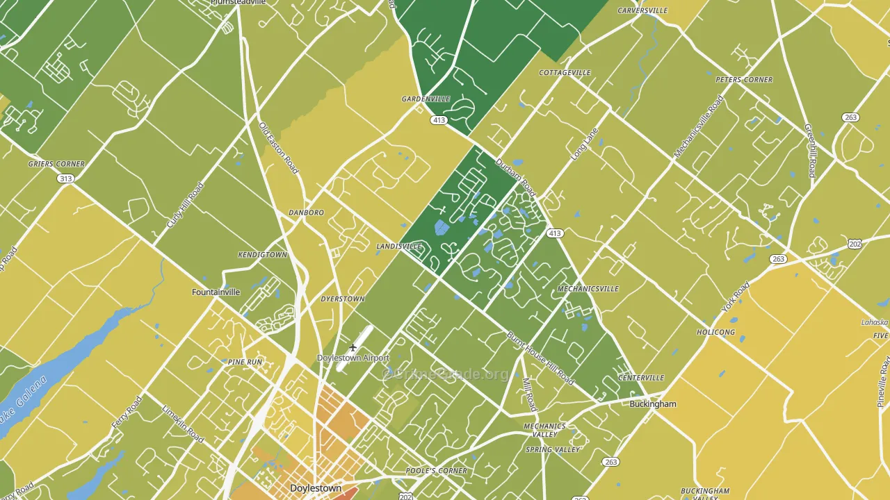 18902, PA Map of Vehicle Theft Rates