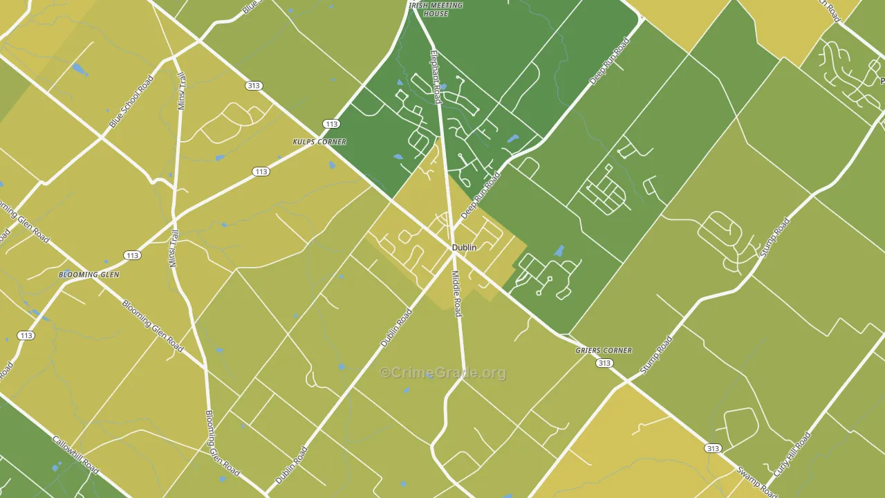 18917, PA Map of Vehicle Theft Rates