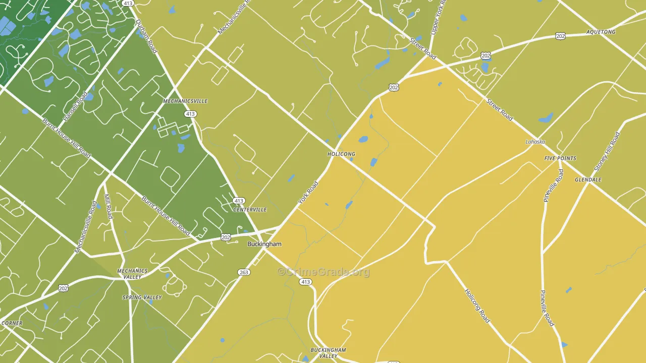 18928, PA Map of Vehicle Theft Rates
