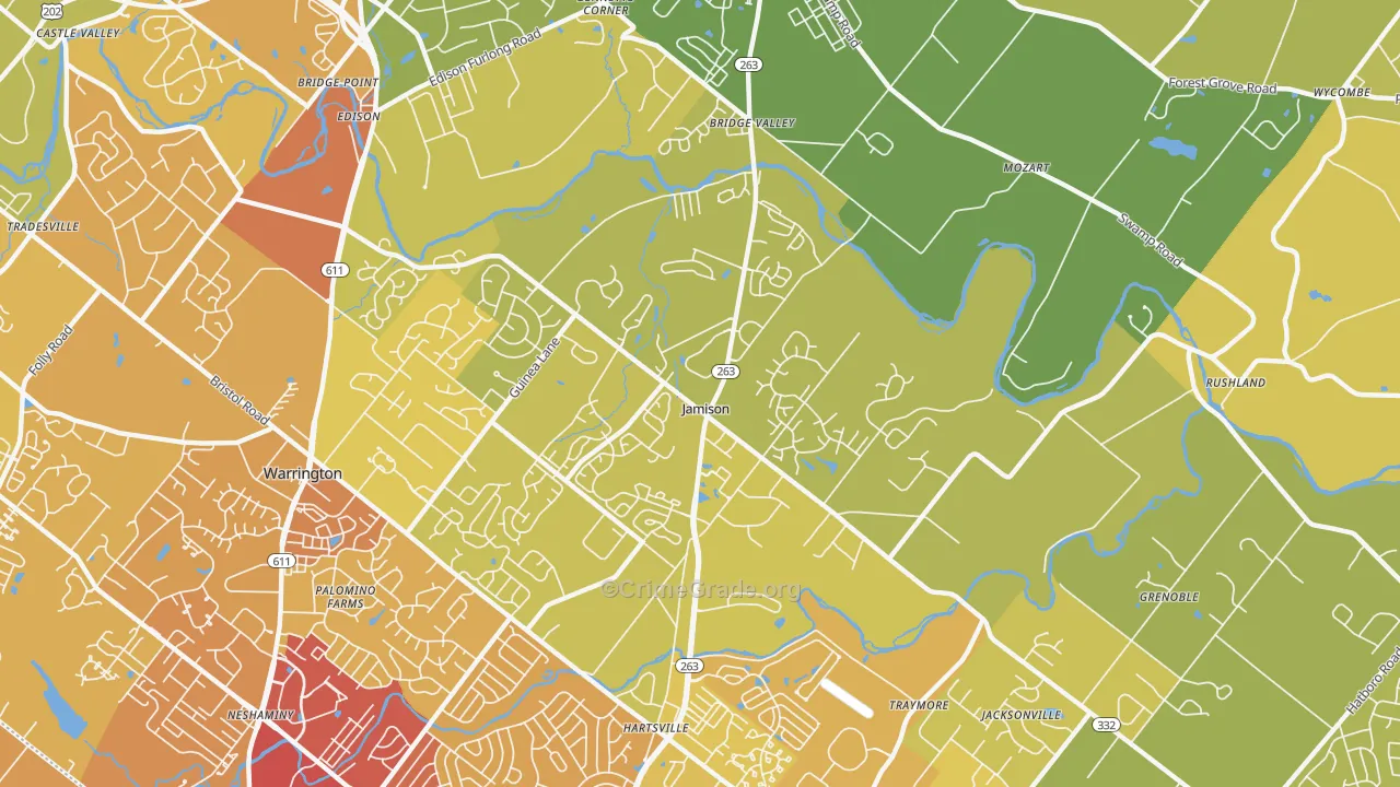 18929, PA Map of Vehicle Theft Rates