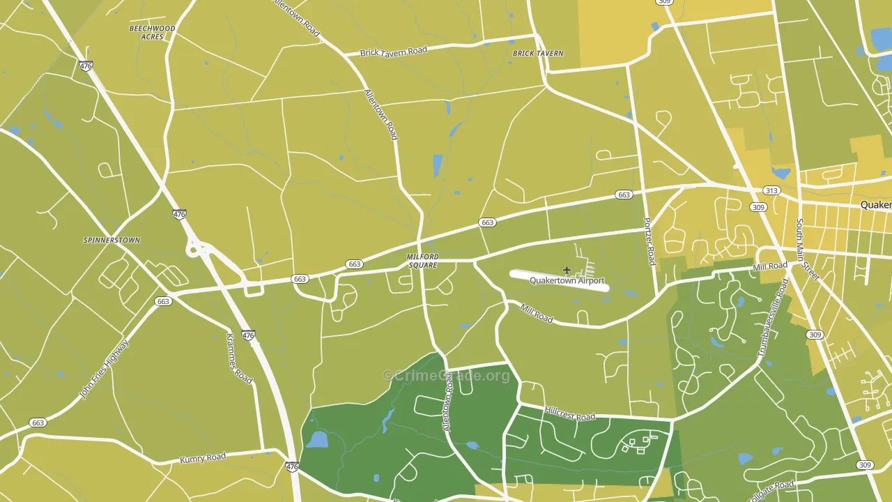 18935, PA Map of Vehicle Theft Rates