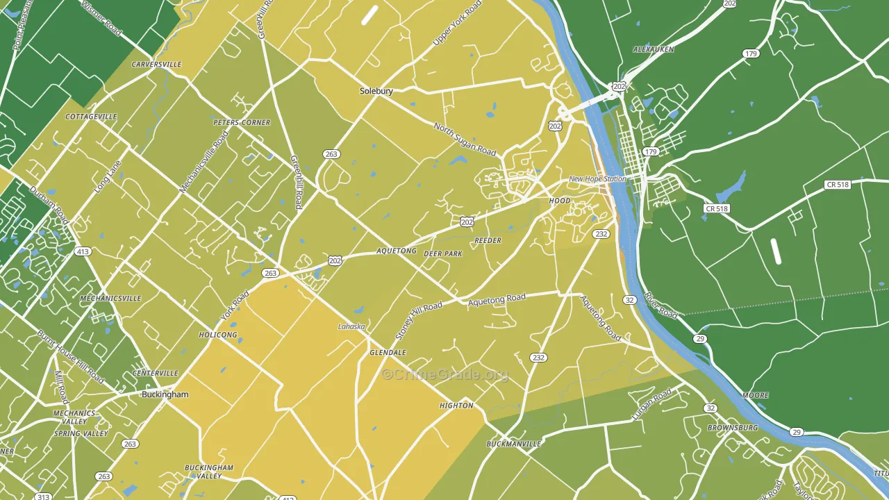 18938, PA Map of Vehicle Theft Rates