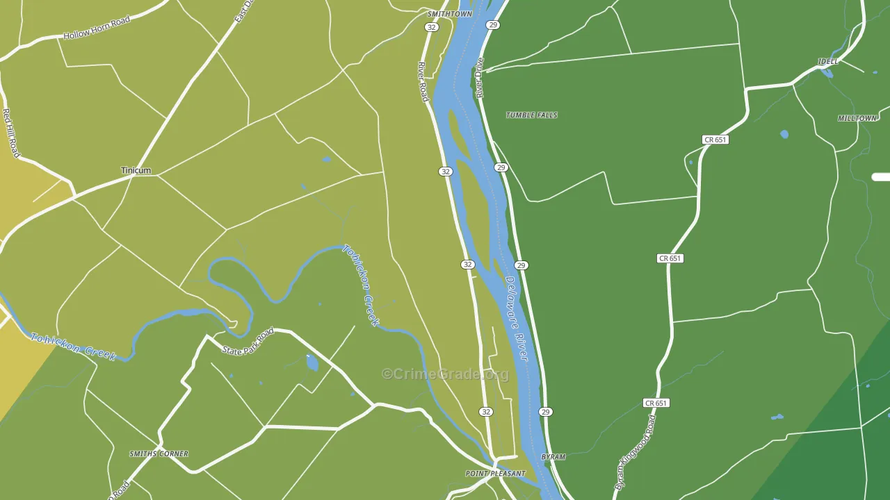 18950, PA Map of Vehicle Theft Rates