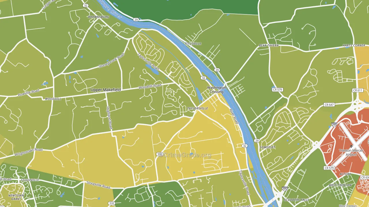 18977, PA Map of Vehicle Theft Rates