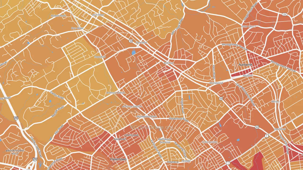 19003, PA Map of Vehicle Theft Rates
