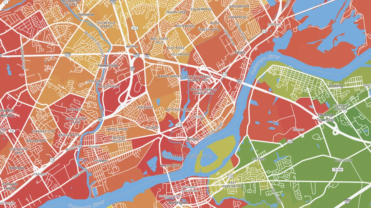 19007, PA Map of Vehicle Theft Rates