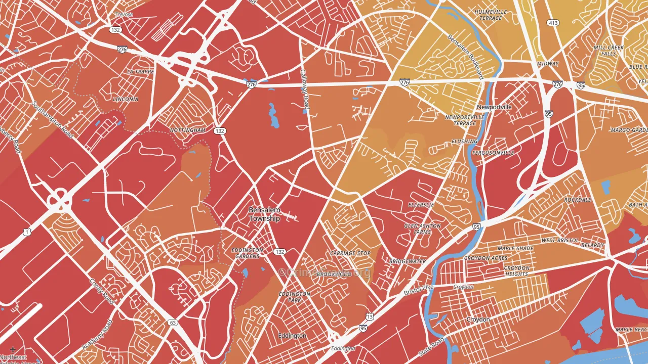 19020, PA Map of Vehicle Theft Rates