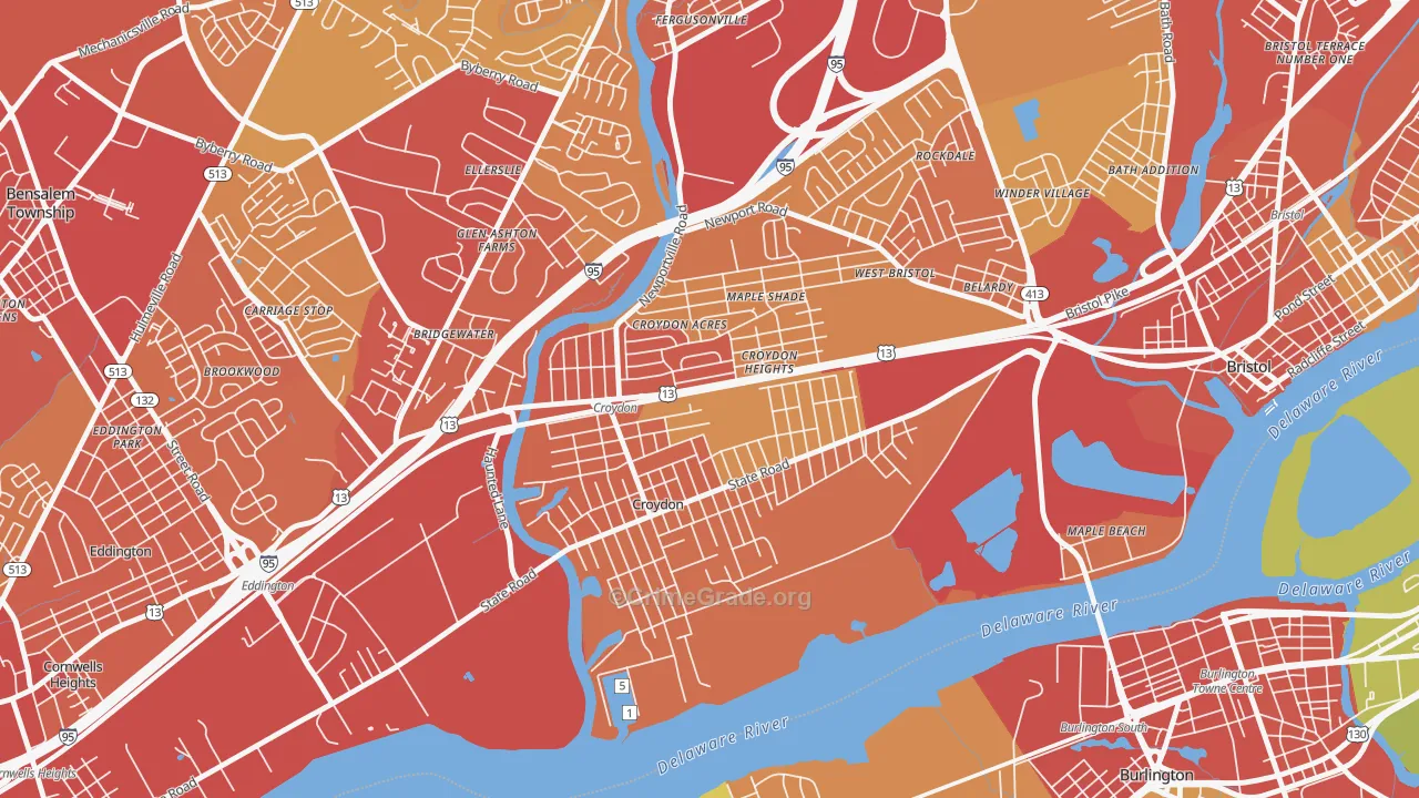 19021, PA Map of Vehicle Theft Rates