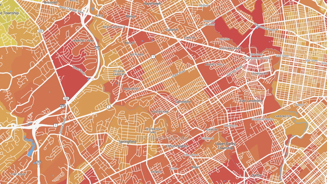 19026, PA Map of Vehicle Theft Rates