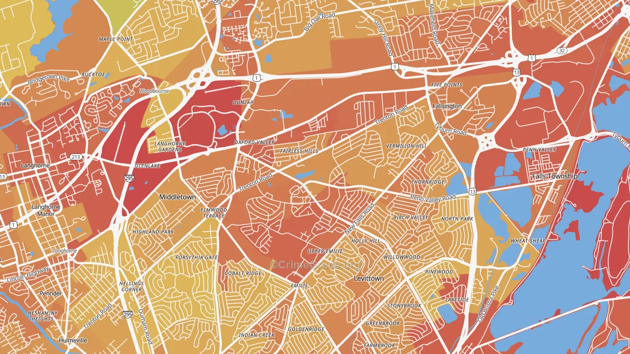 19030, PA Map of Vehicle Theft Rates