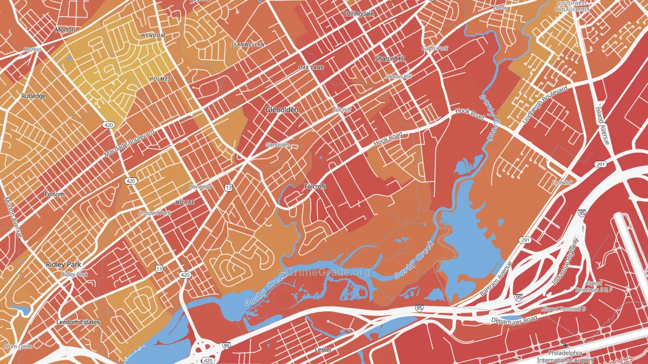 19032, PA Map of Vehicle Theft Rates