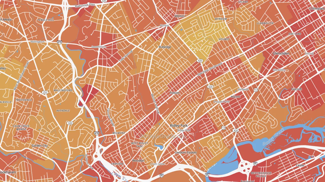 19033, PA Map of Vehicle Theft Rates