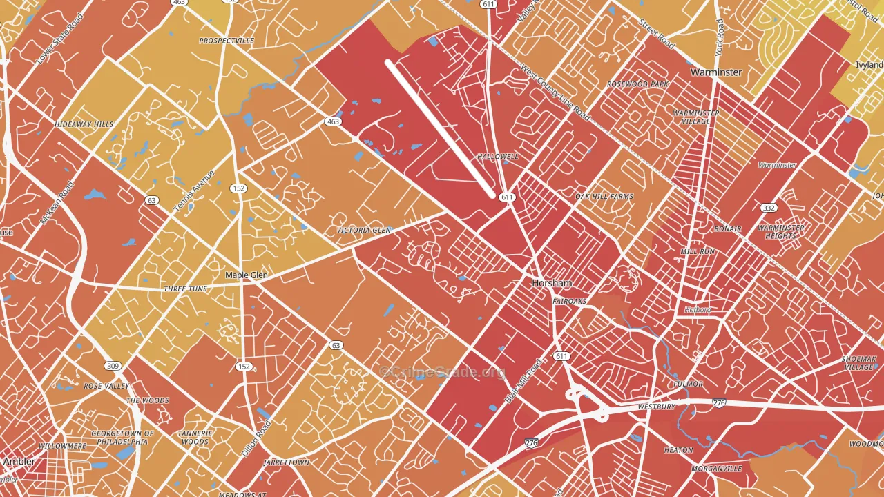 19044, PA Map of Vehicle Theft Rates