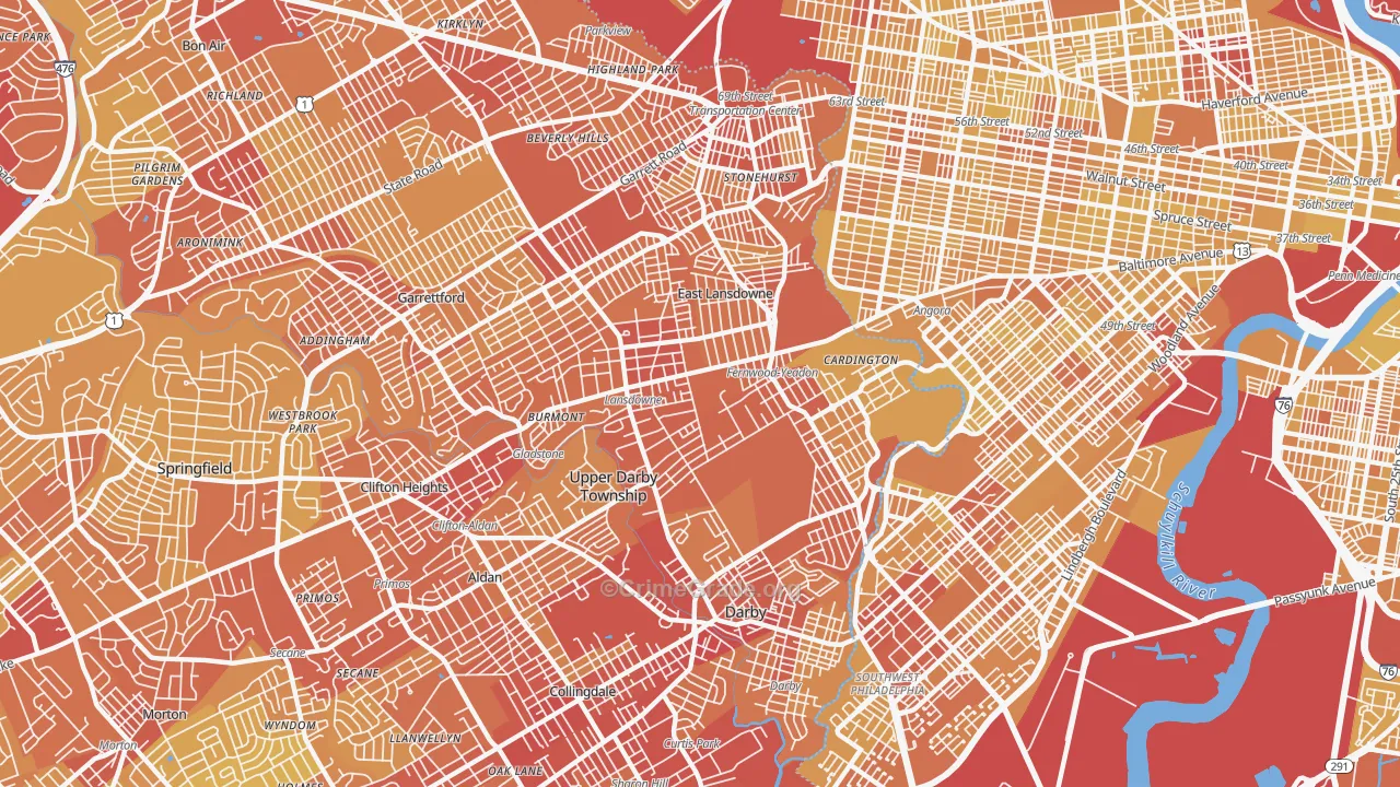 19050, PA Map of Vehicle Theft Rates