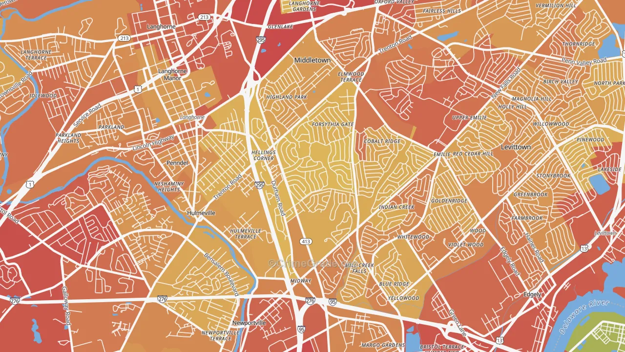 19056, PA Map of Vehicle Theft Rates