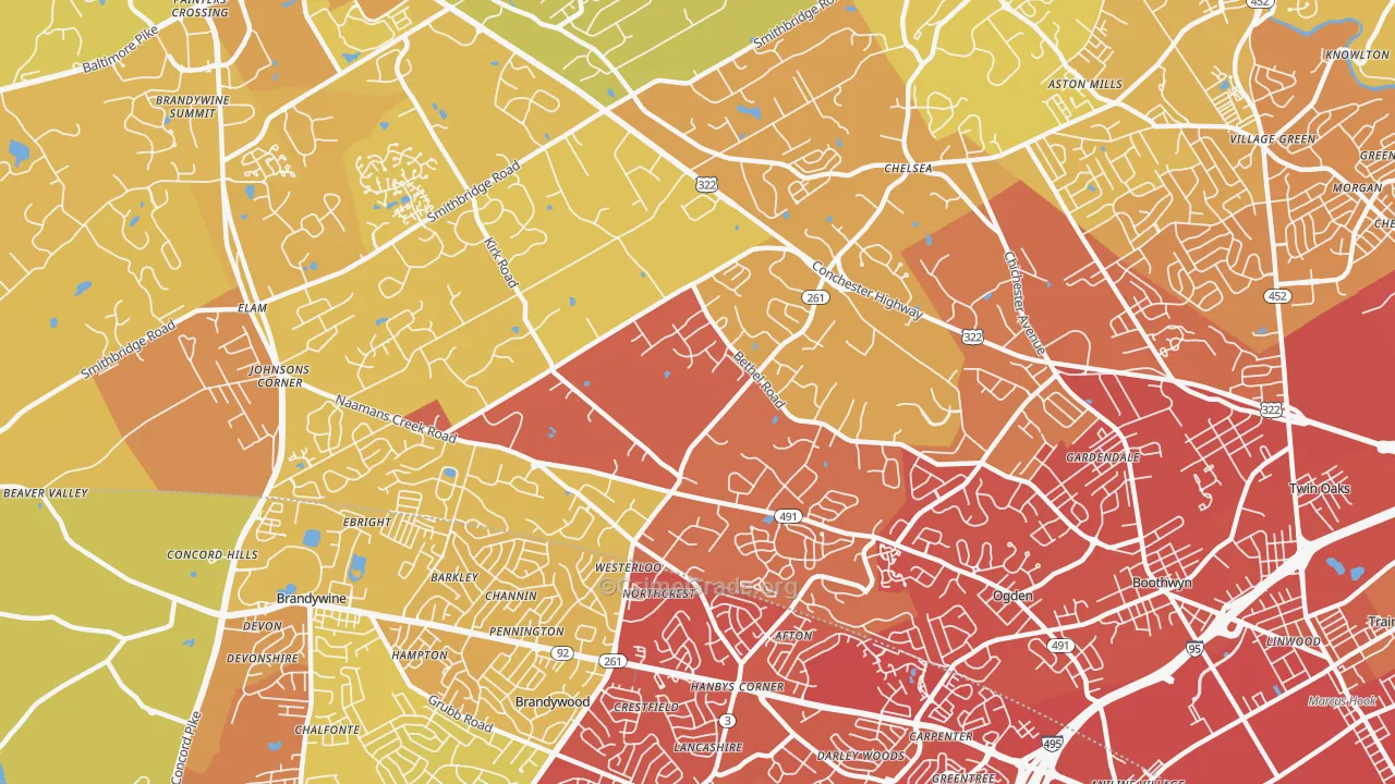 19060, PA Map of Vehicle Theft Rates