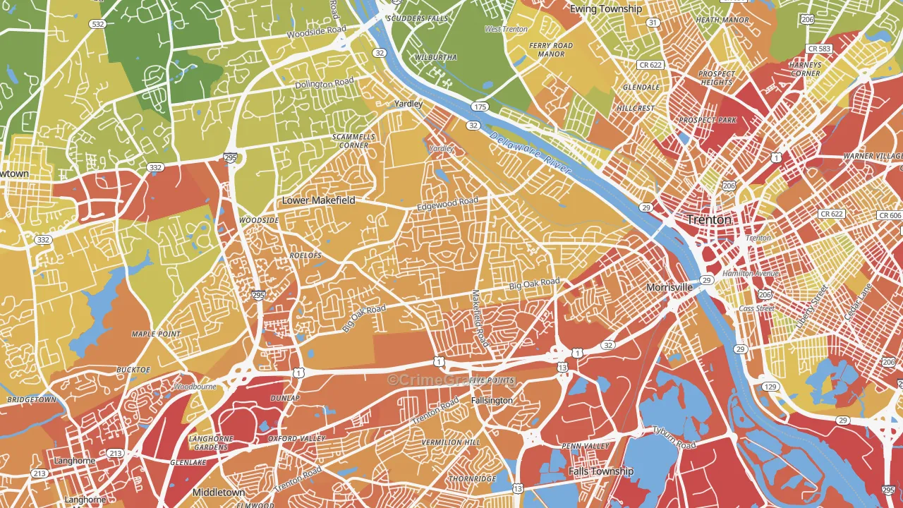19067, PA Map of Vehicle Theft Rates