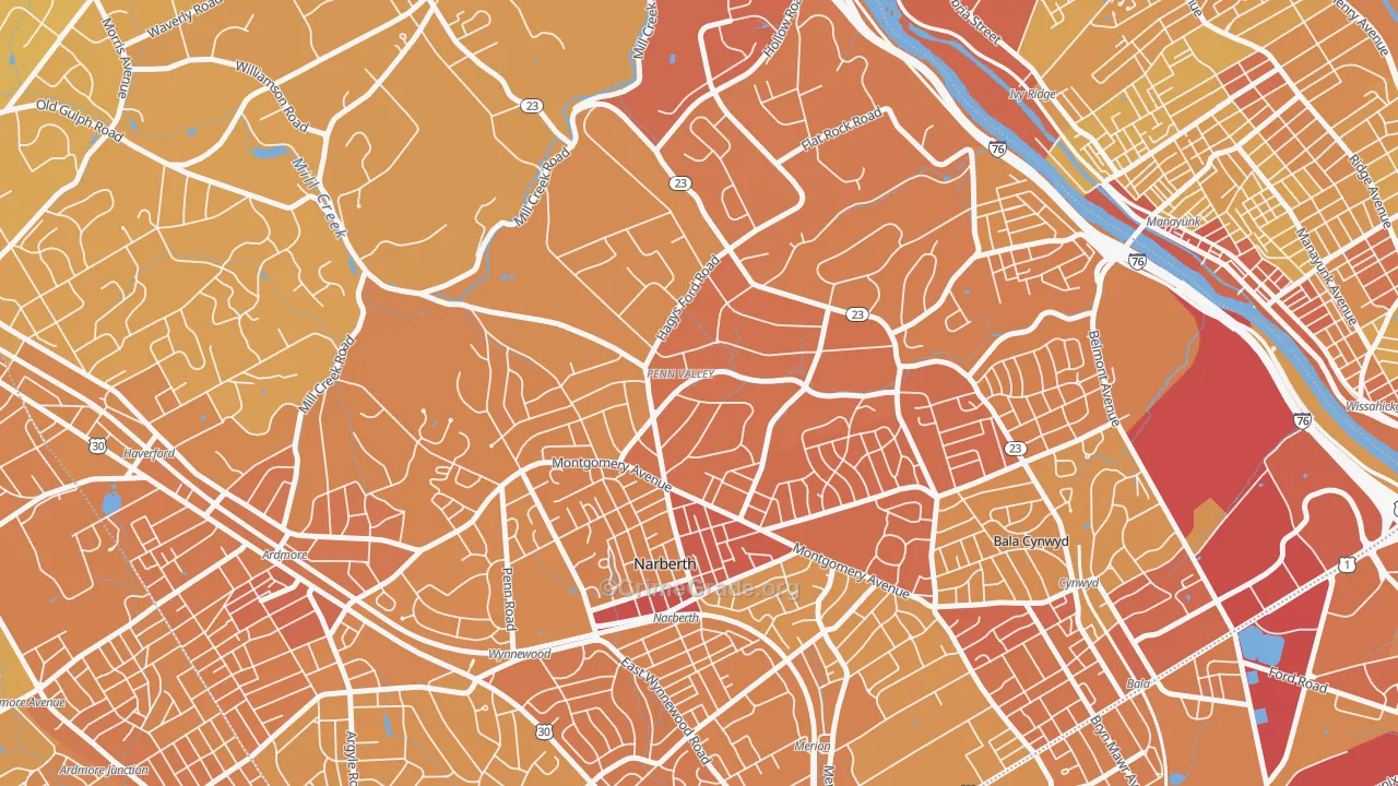19072, PA Map of Vehicle Theft Rates