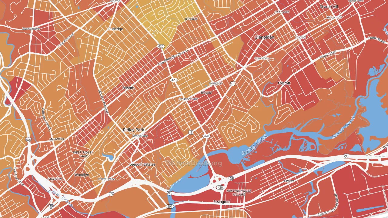 19076, PA Map of Vehicle Theft Rates