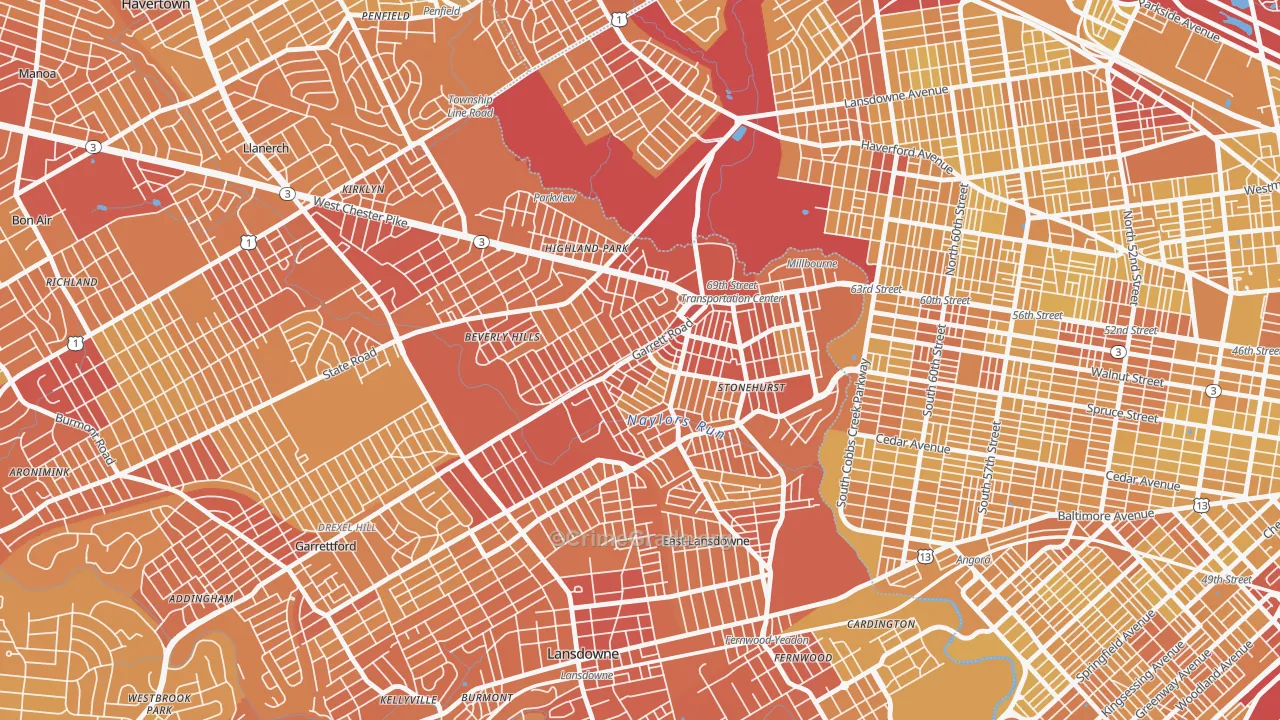19082, PA Map of Vehicle Theft Rates