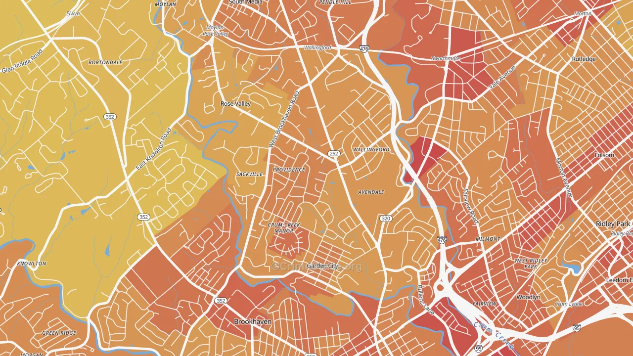 19086, PA Map of Vehicle Theft Rates