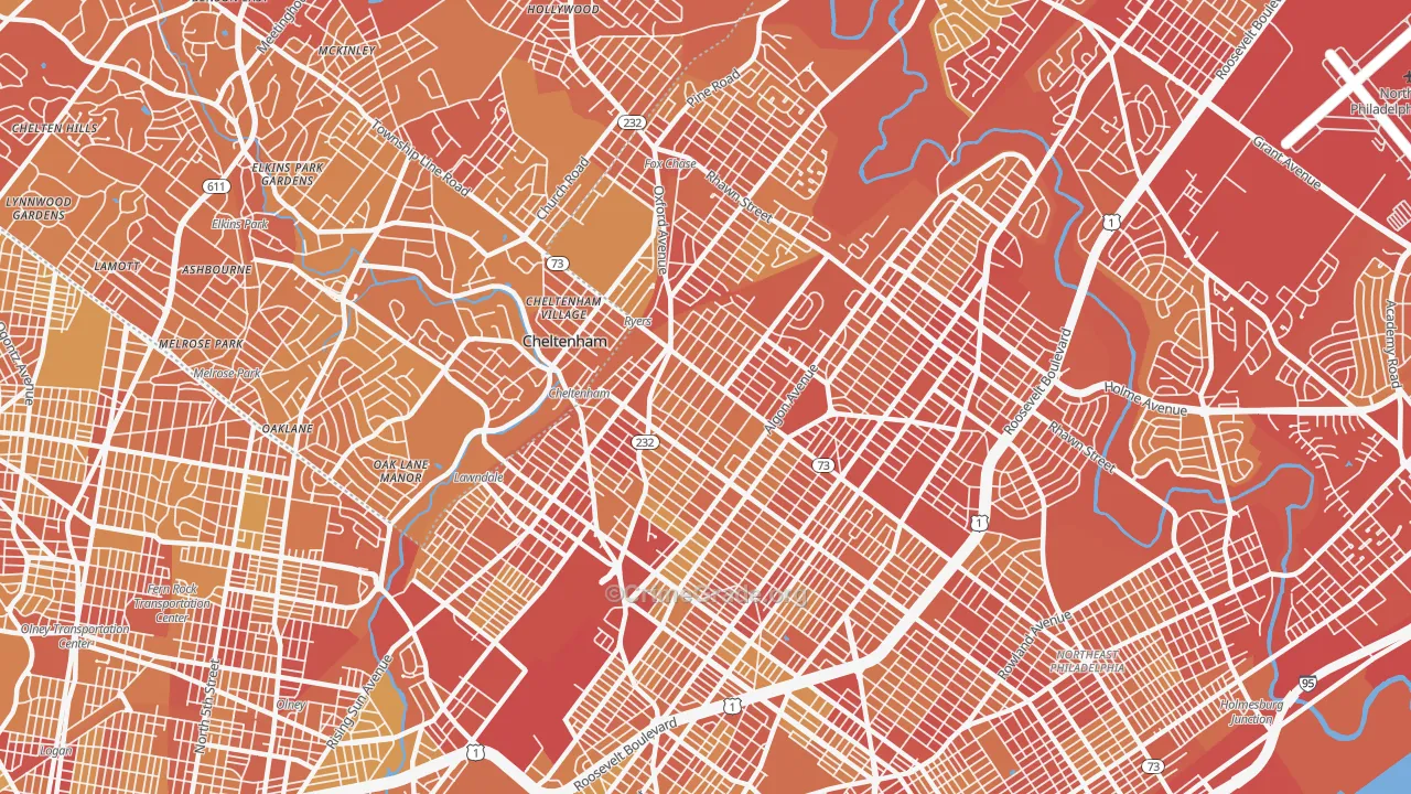 19111, PA Map of Vehicle Theft Rates