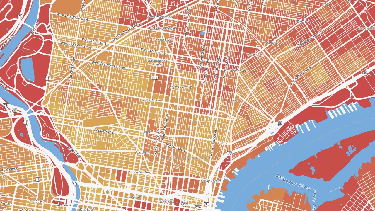 19122, PA Map of Vehicle Theft Rates