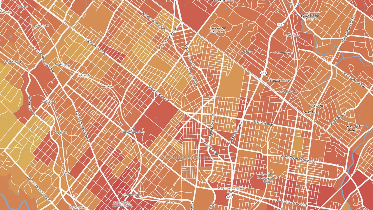 19138, PA Map of Vehicle Theft Rates
