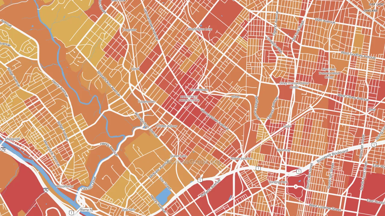19144, PA Map of Vehicle Theft Rates
