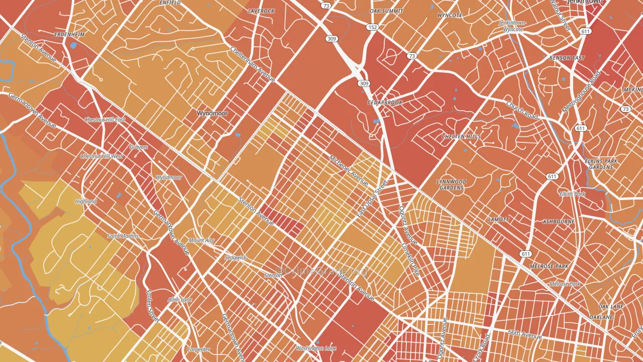 19150, PA Map of Vehicle Theft Rates