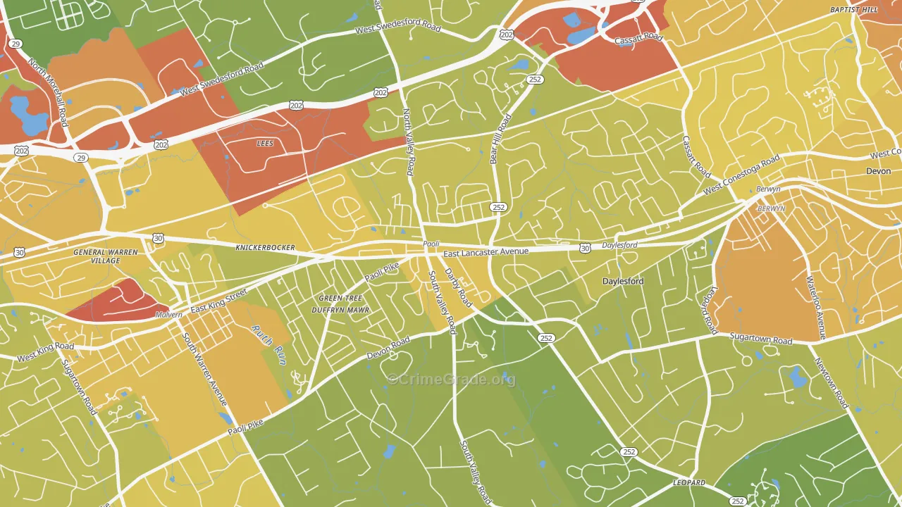 19301, PA Map of Vehicle Theft Rates