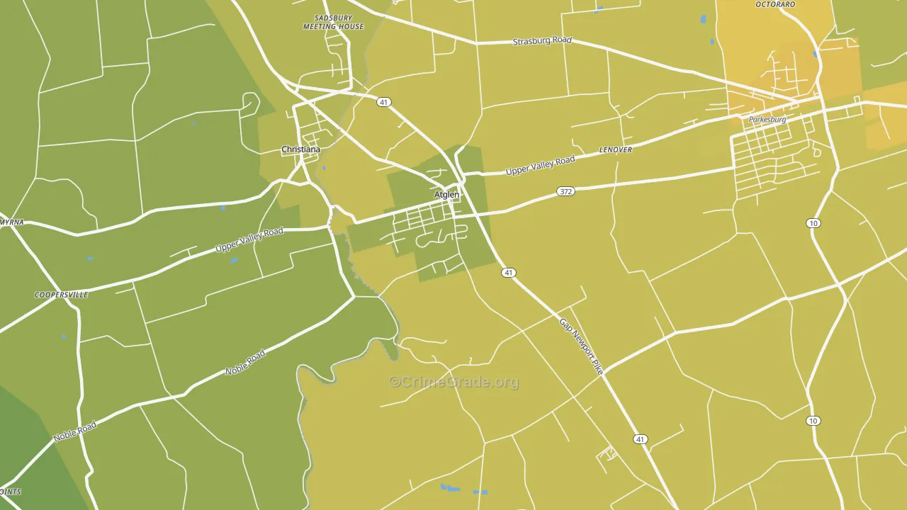 19310, PA Map of Vehicle Theft Rates