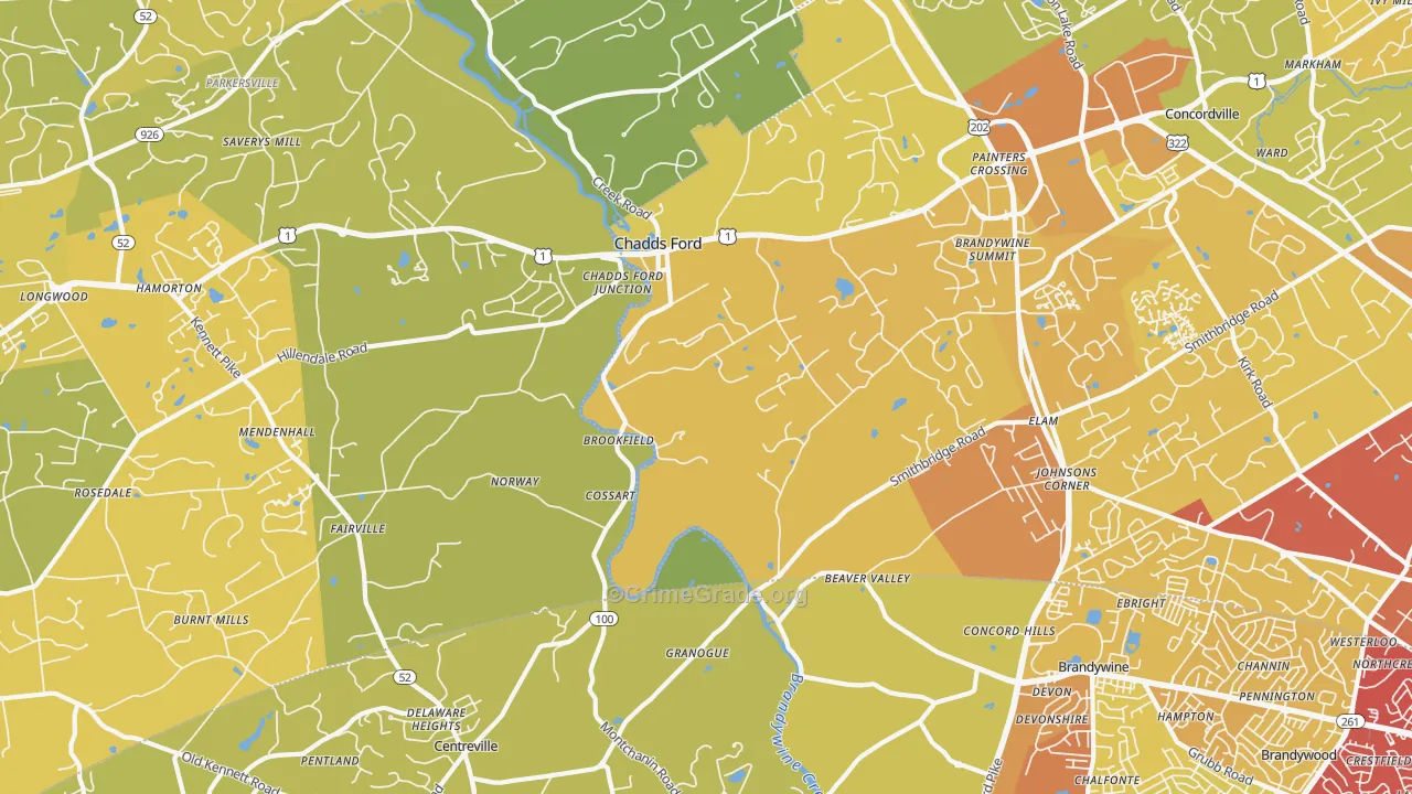 19317, PA Map of Vehicle Theft Rates