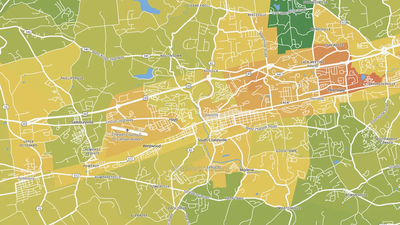 19320, PA Map of Vehicle Theft Rates